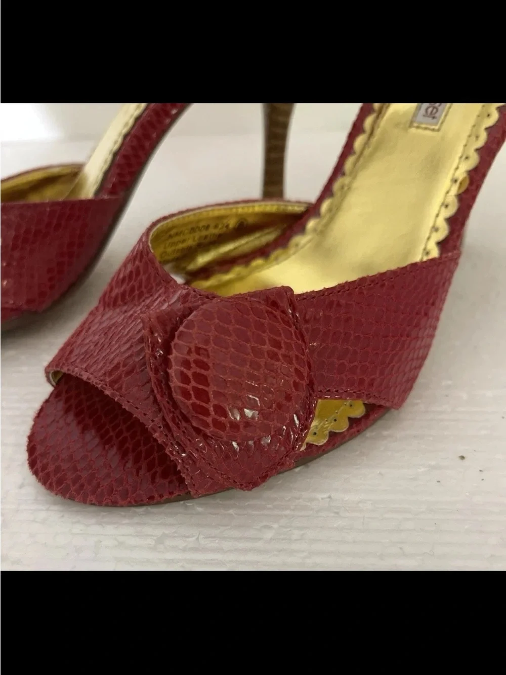 NEW Naughty Monkey Pink Leather D’Orsay Style Snake Embossed High Heels size 8